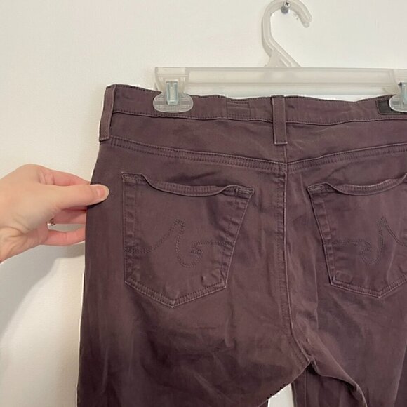 AG ADRIANO GOLDSCHMIED Brushed Sateen Stilt Cigarette Leg Plum Brown Skinny Jean - Picture 12 of 14